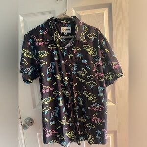 Tipsy Elves Shirts Dinosaur Summer Shirt Stretch Fabric with Modern Fit XL